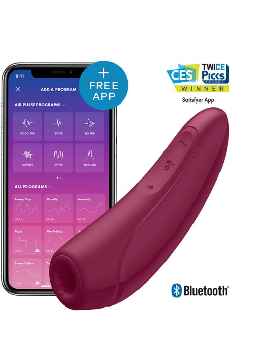 Stimulateur clitoridien connecté bordeaux Curvy 1 Satisfyer - CC5972390214 Stimulateur clitoridien connecté bordeaux Curvy 1 Satisfyer - CC5972390214
