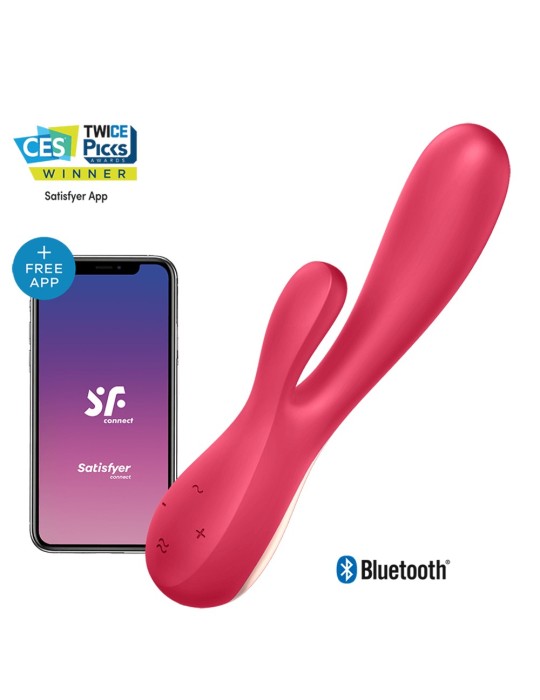 Vibromasseur rabbit rouge connecté Mono Flex Satisfyer - CC5972440050 Vibromasseur rabbit rouge connecté Mono Flex Satisfyer - CC5972440050