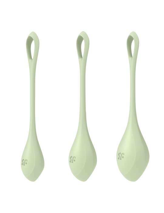 Set de 3 boules de geisha vert pastel Yoni Power 2 Satisfyer - CC597752 Set de 3 boules de geisha vert pastel Yoni Power 2 Satisfyer - CC597752