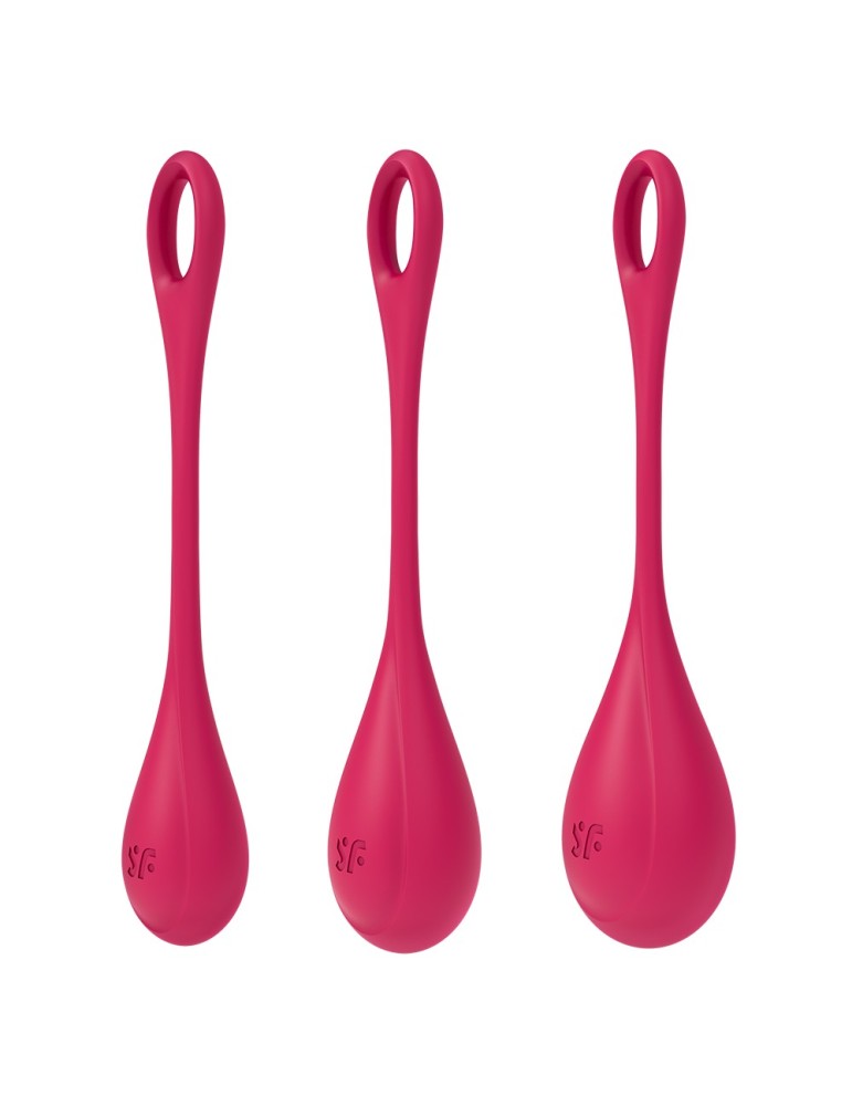 Set de 3 boules de geisha rouge Yoni Power 1 Satisfyer - CC597751 Set de 3 boules de geisha rouge Yoni Power 1 Satisfyer - CC597751
