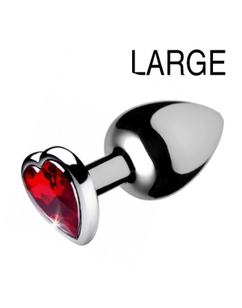 Plug bijou Heart Gem Rouge 8 x 4 cm