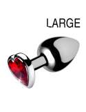 Plug bijou Heart Gem Rouge 8 x 4 cm