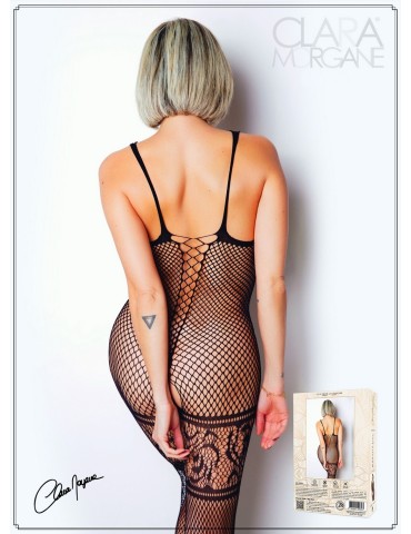 Bodystocking en fine résille noire avec laçage - Le Numéro 14 - Collection Bodystocking - CM99014 2