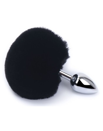 Plug Queue de lapin Bunny Tail 6 x 2.7 cm Noir