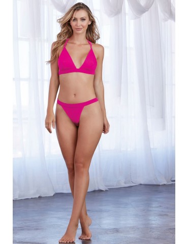 Ensemble magenta jersey et dentelle - DG11074MAG 2