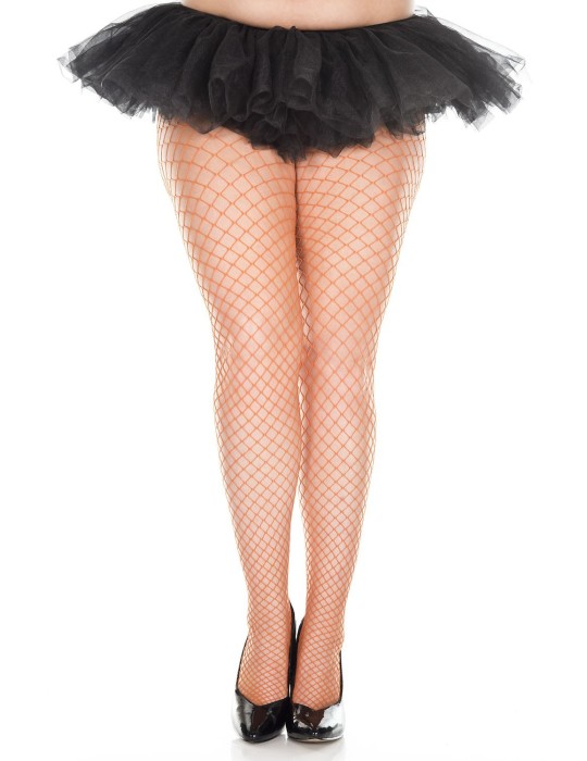 Collant grande taille large filet orange - MH9030XORA Collant grande taille large filet orange - MH9030XORA