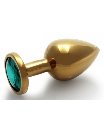 Bijou anal Round Gem M 7 x 3.3cm Doré-Vert