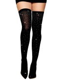 Bas fantaisie noir avec strass - DG0459BLK