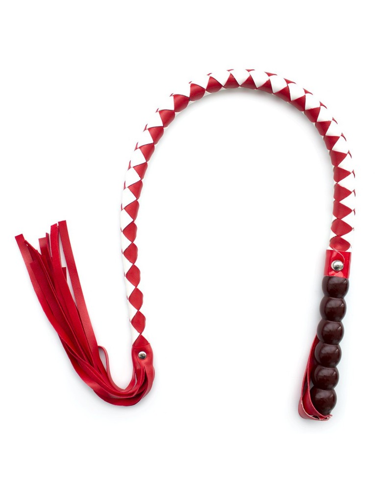 Fouet Mahogany 90cm Blanc et Rouge Fouet Mahogany 90cm Blanc et Rouge