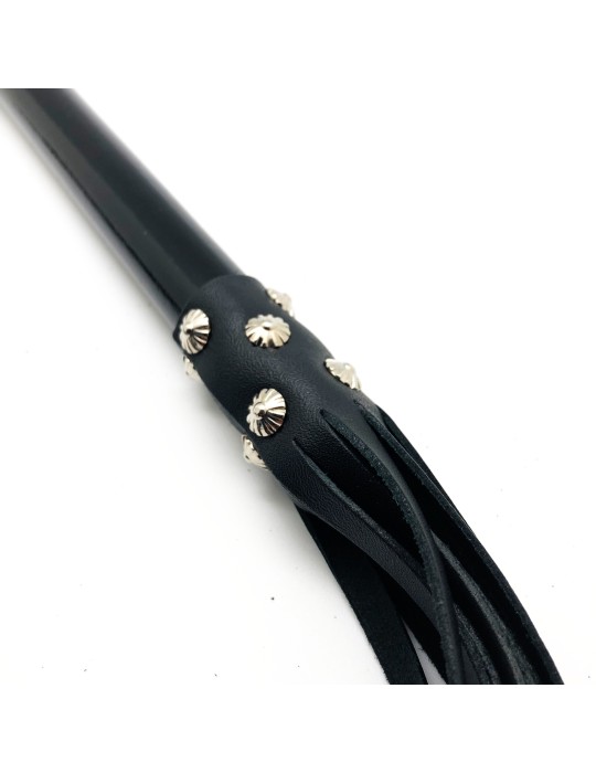 MARTINET BRINS EN CUIR NOIR - 78cm - MANCHE EN BOIS