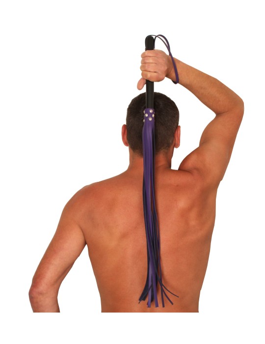 MARTINET BRINS EN CUIR VIOLET - 78cm - MANCHE EN BOIS