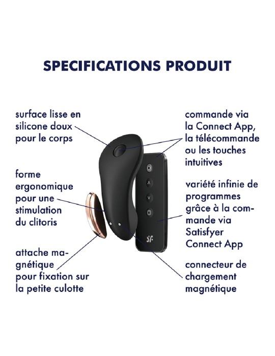 Stimulateur clitoridien connecté USB avec télécommande Little Secret Satisfyer - CC597253