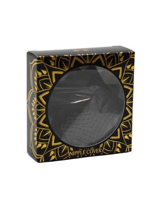 Paire de cache tétons adhésifs étoile pailletée sequin noir - NP-2024