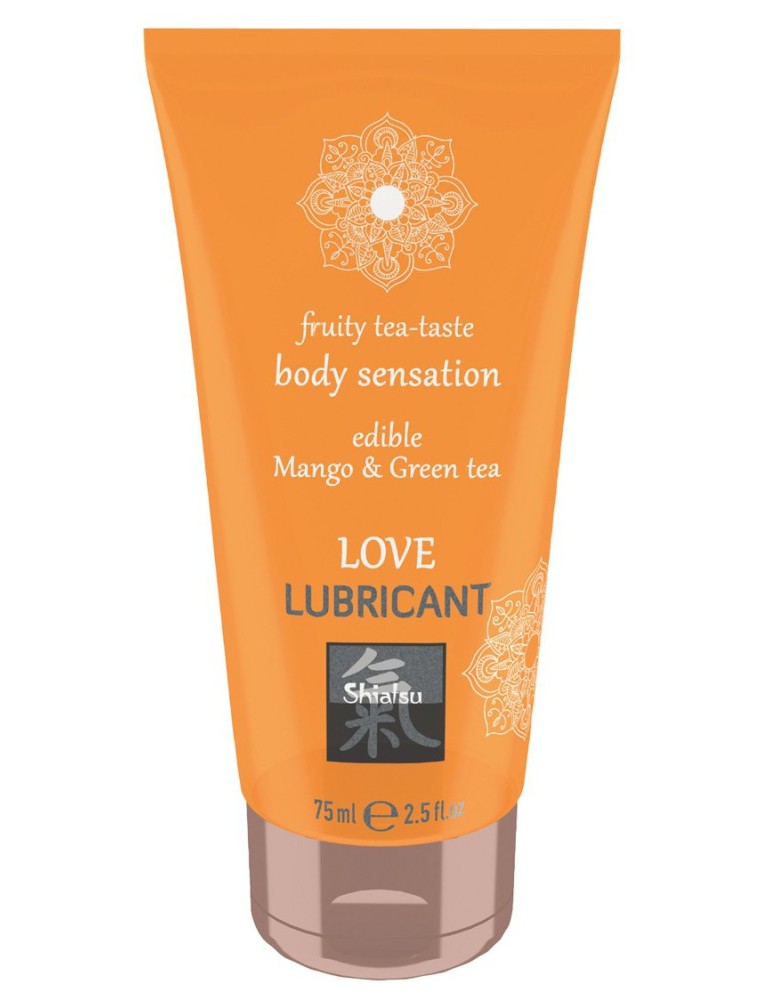 Lubrifiant comestible Mangue et Thé vert 75mL Lubrifiant comestible Mangue et Thé vert 75mL
