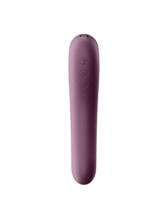 2 en 1 Stimulateur de clitoris et vibromasseur Dual kiss rouge Satisfyer - CC597774