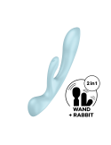 2 en 1 Rabbit point G avec stimulateur de clitoris et Wand Bleu USB Triple Oh Satisfyer - CC597813 2 en 1 Rabbit point G avec stimulateur de clitoris et Wand Bleu USB Triple Oh Satisfyer - CC597813