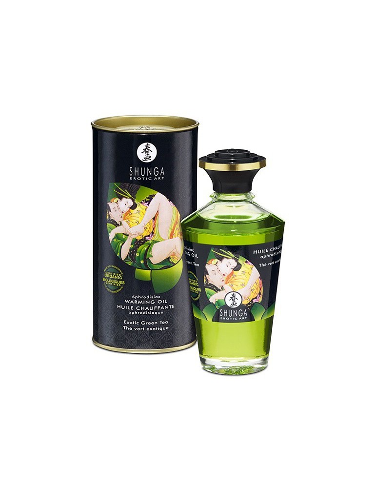 Huile de massage Chauffante Aphrodisiaque - THÉ VERT 100ml Huile de massage Chauffante Aphrodisiaque - THÉ VERT 100ml