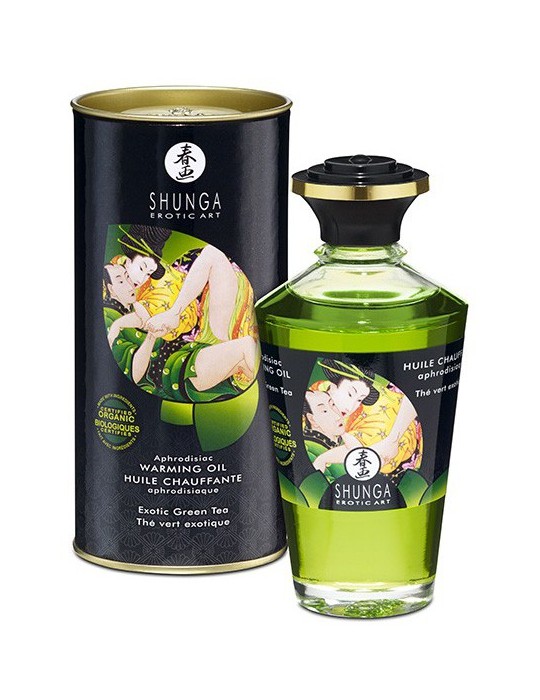 Huile de massage Chauffante Aphrodisiaque - THÉ VERT 100ml Huile de massage Chauffante Aphrodisiaque - THÉ VERT 100ml