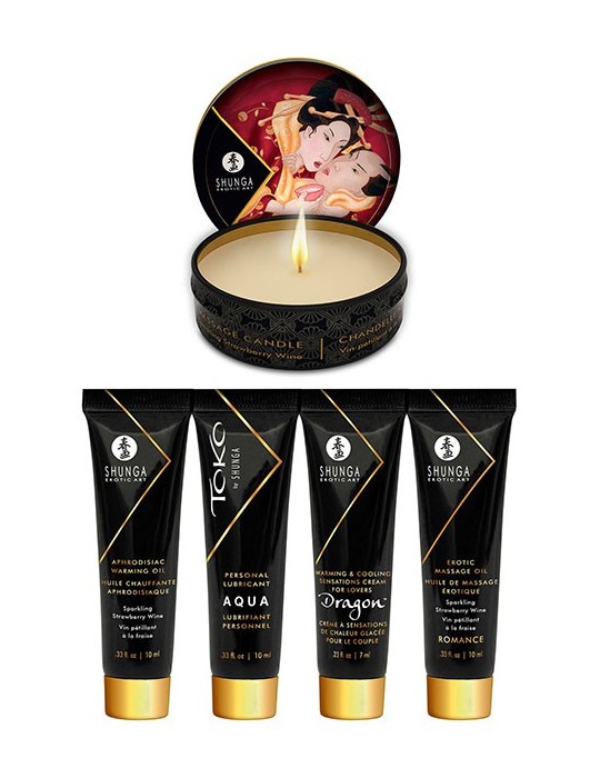 Coffret Ensemble Secret de Geisha - Vin pétillant à la fraise